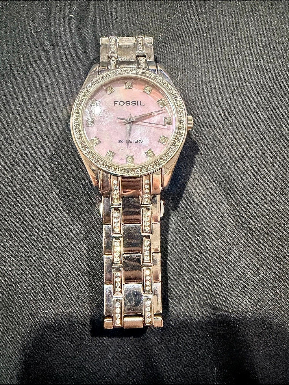 Fossil Pink & Rose Gold-Tone Watch no battery